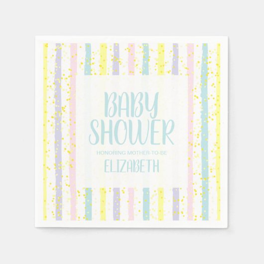 Pastel Stripes Boy Babydusche Serviette (Vorderseite)