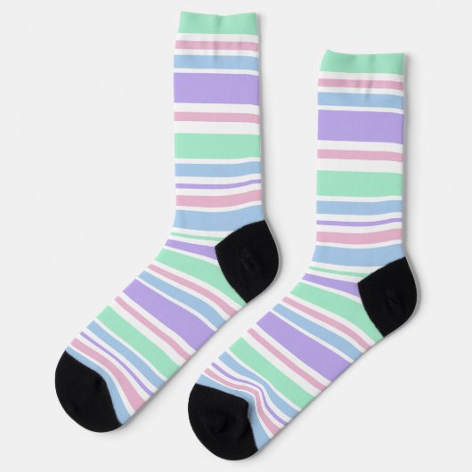 Pastel Stripes Crew Socken (Linkes Detail)