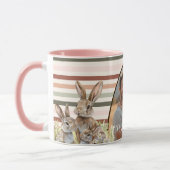 Pastel Stripes Foto Ostern mit Bunnies Tasse (Links)