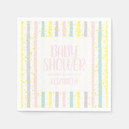 Pastel Stripes Girl Babydusche Serviette