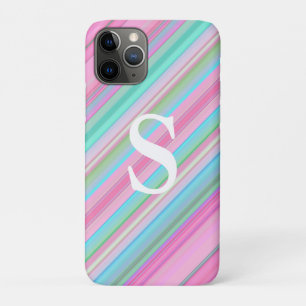 Pastel Stripes Mit Monogramm iPhone Cell/iPad Gehä Case-Mate iPhone Hülle