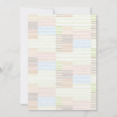Pastel Stripes Patchwork Baby Shower Invitation Einladung (Rückseite)