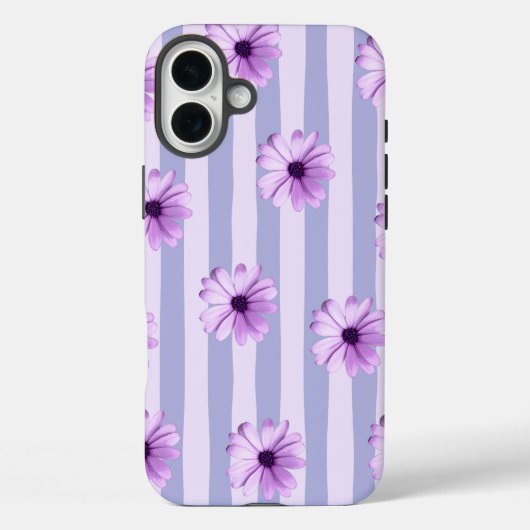 Pastel stripes pattern with Daisies Case-Mate iPhone Hülle (Rückseite)