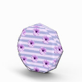 Pastel stripes pattern with Daisies Fotoblock (Rechts)