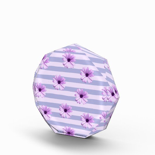 Pastel stripes pattern with Daisies Fotoblock (Rechts)