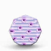 Pastel stripes pattern with Daisies Fotoblock (Vorderseite)