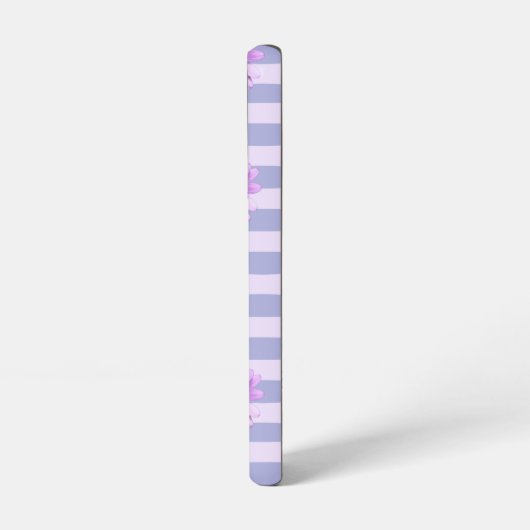 Pastel stripes pattern with Daisies Samsung Galaxy Hülle (Linke Seite)