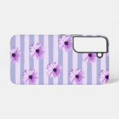 Pastel stripes pattern with Daisies Samsung Galaxy Hülle (Rückseite (Horizontal))