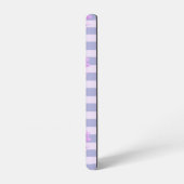 Pastel stripes pattern with Daisies Samsung Galaxy Hülle (Linke Seite)