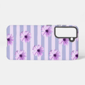 Pastel stripes pattern with Daisies Samsung Galaxy Hülle (Rückseite (Horizontal))