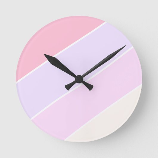 Pastel Stripes Runde Wanduhr (Vorderseite)