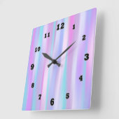 Pastel Stripes Square Wall Clock Quadratische Wanduhr (Winkel)