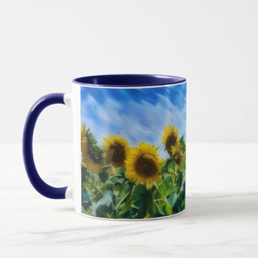 Pastel Style Art Sonnenblumen Kaffee Tee Tasse (Links)