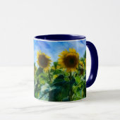 Pastel Style Art Sonnenblumen Kaffee Tee Tasse (VorderseiteRechts)