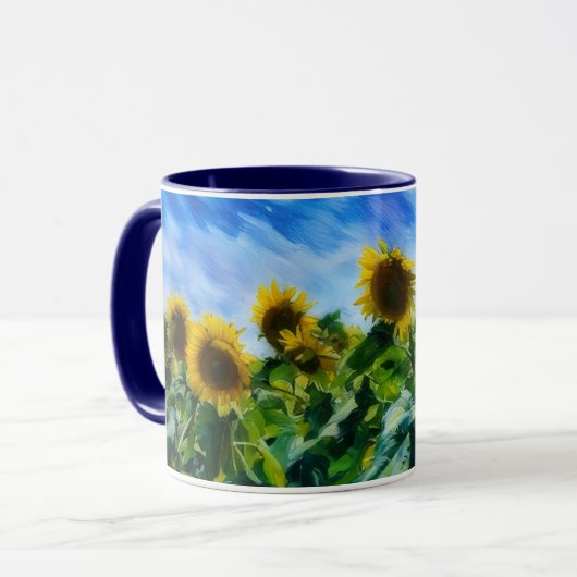 Pastel Style Art Sonnenblumen Kaffee Tee Tasse (Vorderseite Links)