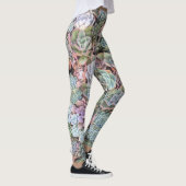 Pastel Succuled Echeveria Garden Leggings (Rechts)