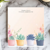 Pastel Succulents Cactus Pflanze Personalisiert Na Notizblock