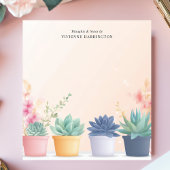 Pastel Succulents Cactus Pflanze Personalisiert Na Notizblock