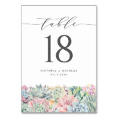 Pastel succulents Garland Wedding Tischnummer (Rückseite)