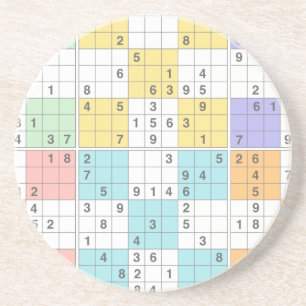 Pastel-Sudoku Getränkeuntersetzer