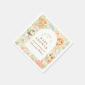 Pastel Summer Animals Baby Shower Serviette (Ecke)