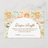 Pastel Summer Animals Diapper Raffle Begleitkarte (Vorderseite)