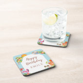 Pastel Summer Birthday Party Getränkeuntersetzer (Rechte Seite)
