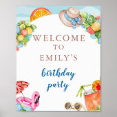 Pastel Summer Birthday Party Poster (Vorne)
