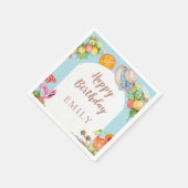 Pastel Summer Birthday Party Serviette (Ecke)