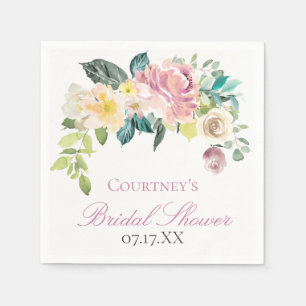 Pastel Summer Floral Bouquet Personalisiert Serviette