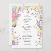 Pastel Summer Floral Wedding Einladung (Vorderseite)
