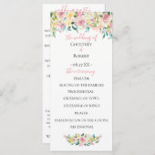 Pastel Summer Floral Wedding Program Programm (Vorne/Hinten)