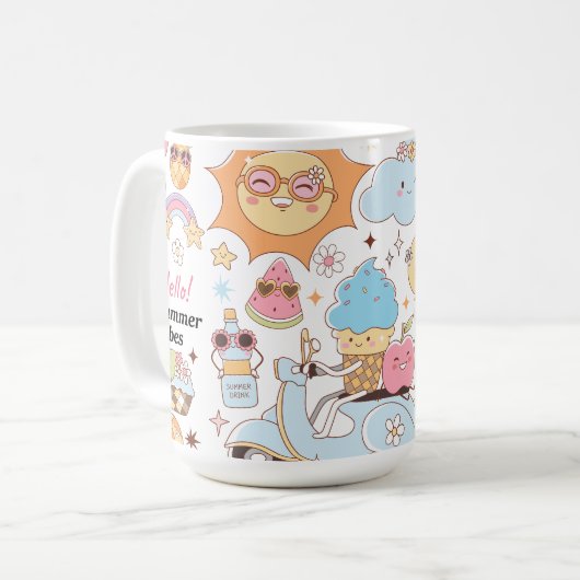 Pastel Summer Vibes Kaffeetasse (Vorderseite Links)