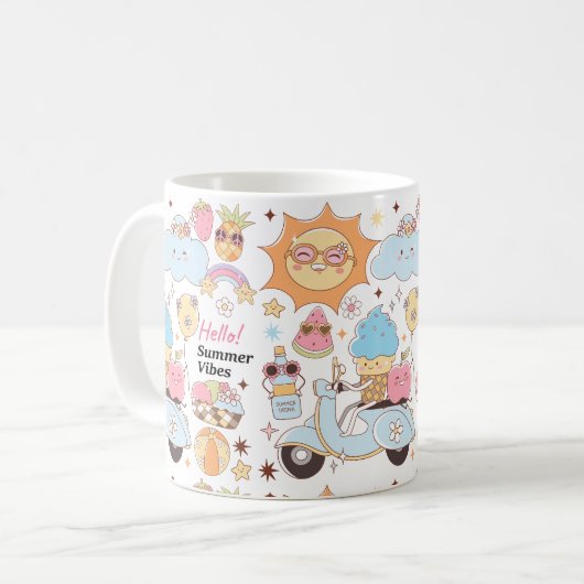 Pastel Summer Vibes Kaffeetasse (Vorderseite Links)