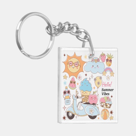 Pastel Summer Vibes Schlüsselanhänger (Vorderseite links)