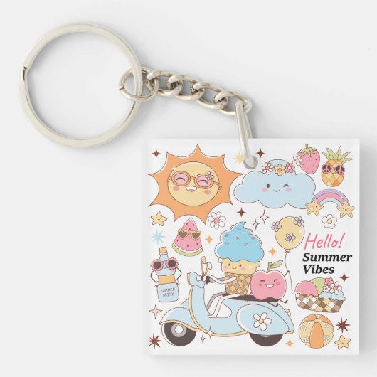 Pastel Summer Vibes Schlüsselanhänger (Vorderseite)