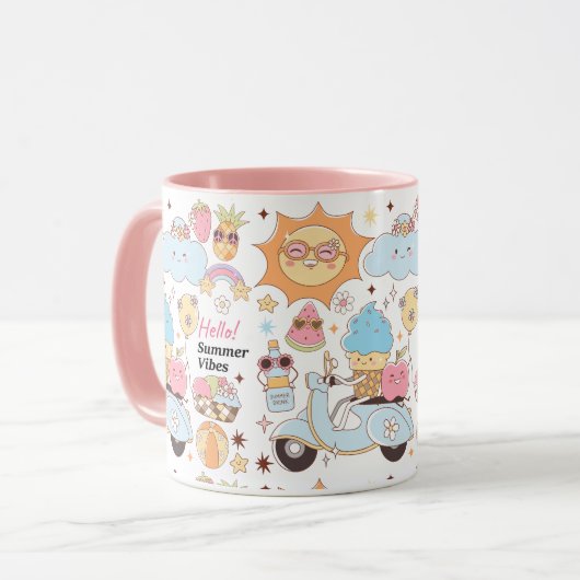 Pastel Summer Vibes Tasse (Vorderseite Links)