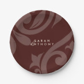 Pastel Sun Classic Mahogany Red Wedding Tellers Pappteller (Vorderseite)