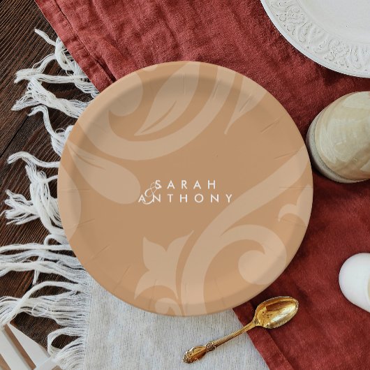 Pastel Sun Classic Ochre Wedding Tellers Pappteller