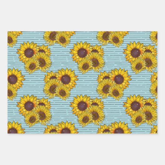 Pastel Sunflower Wassercolor Geschenkpapier Set (Vorderseite 2)