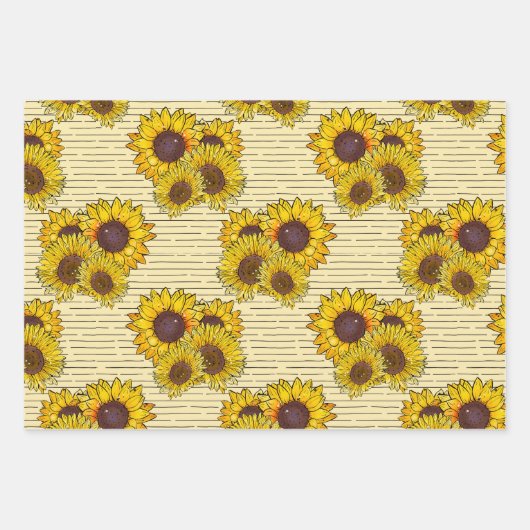 Pastel Sunflower Wassercolor Geschenkpapier Set (Vorderseite)