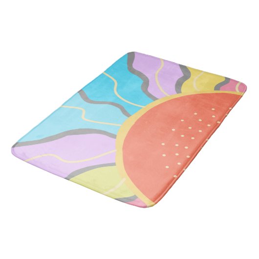 Pastel Sunrise Badematte (Schrägansicht)