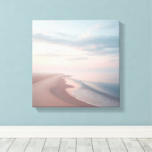 Pastel Sunrise Beach Canvas, Serene Morning Ocean  Leinwanddruck (Insitu (Holzboden))