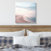 Pastel Sunrise Beach Canvas, Serene Morning Ocean  Leinwanddruck (Insitu (Schlafzimmer))