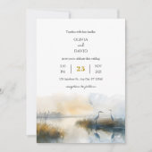 Pastel Sunrise Seaside Salt Marsh Beach Hochzeit Einladung (Vorderseite)