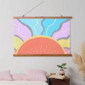 Pastel Sunrise Wandteppich Mit Holzrahmen (Schlafzimmer)