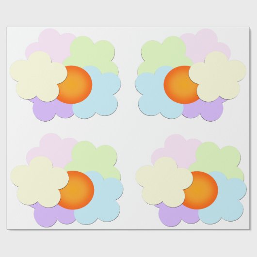 Pastel Sunrise Wrapping Paper Geschenkpapier (Flach)
