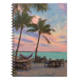 Pastel Sunset Beach Hammock Paradise Notizblock