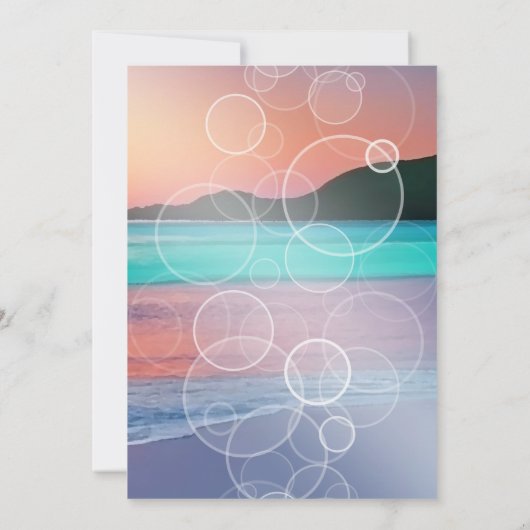 Pastel Sunset Beach Ocean Baby Dusche Einladung (Rückseite)