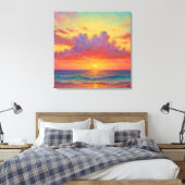Pastel Sunset Beach - Painterly Style Seascape  Leinwanddruck (Insitu (Schlafzimmer))